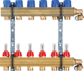 Messingverteiler FBH HKV-D 12 Vers 2.0 mit DFM, vormontiert Version 2.0 - 7738323574 von Buderus